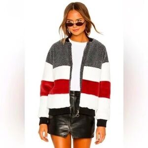 by the way. Colorblock Jacket - Black, White, Red